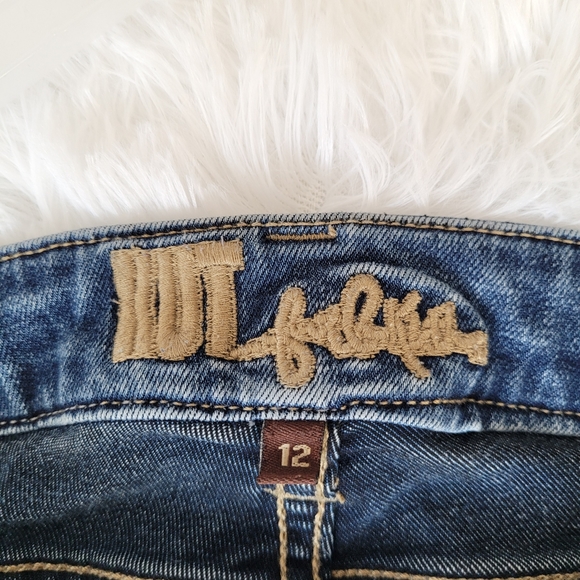 KUT From the Cloth Low Rise Distressed Raw Hem Skinny Jeans Size 12 - Picture 11 of 16